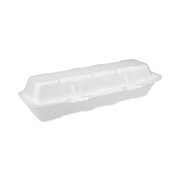 Pactiv Foam Hinged Lid Container, 2 Tab Lock Hoagie, 13x4x4, 1-Cmp, Wt, PK250 0TH1X267000Y